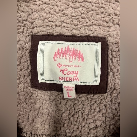 Cozy Sherpa Women Fleece Zip Up Jacket Stand Up Collar Fuzzy sweater Sz Large - Picture 3 of 3